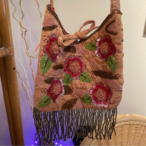 90s does 20s BEBE Beaded Evening Bag Cocktail Purse - Picture 3 of 8